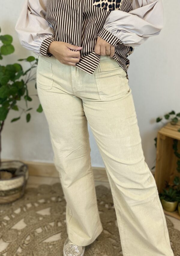 Pantalon velours beige Maison Onado