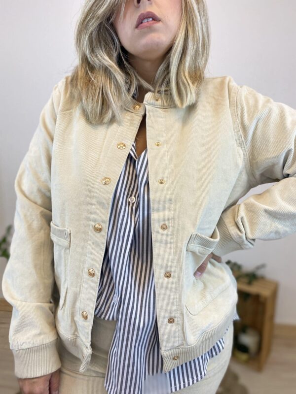 Blouson velours beige Maison Onado