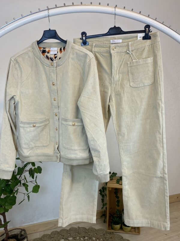 Blouson velours beige Maison Onado – Image 3