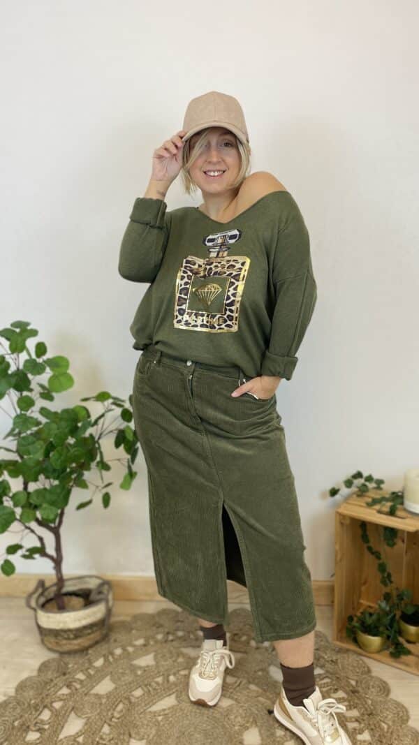 Jupe velours " Toscane" c'est beau la vie – Image 3
