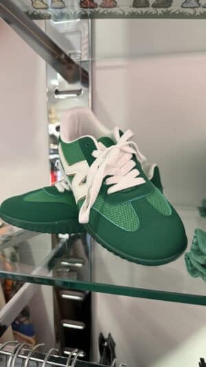 Baskets trainers vertes et blanches
