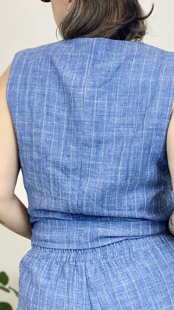 Gilet tailleur sans manches rayé – Image 3