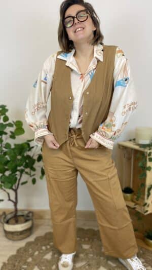 Gilet sans manches café (c’est beau la vie)