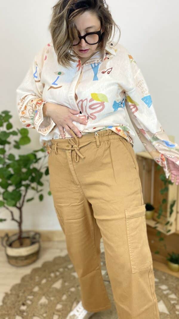 Pantalon cargo café (c'est bau la vie) – Image 2
