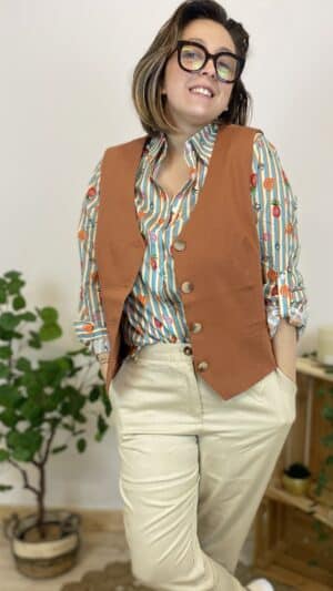 Gilet -veste  coton/ lin (c’est beau la vie)