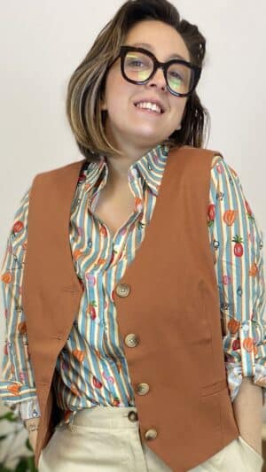 Gilet -veste  coton/ lin (c’est beau la vie)
