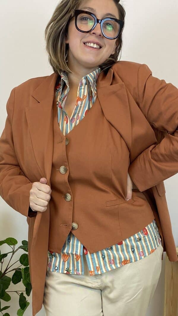 Gilet -veste  coton/ lin (c'est beau la vie) – Image 3