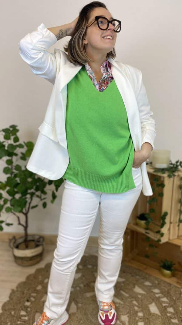 Jean blanc coupe droite (c'est beau la vie) – Image 2