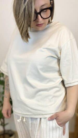 Tee-shirt coton surpiqure cellier