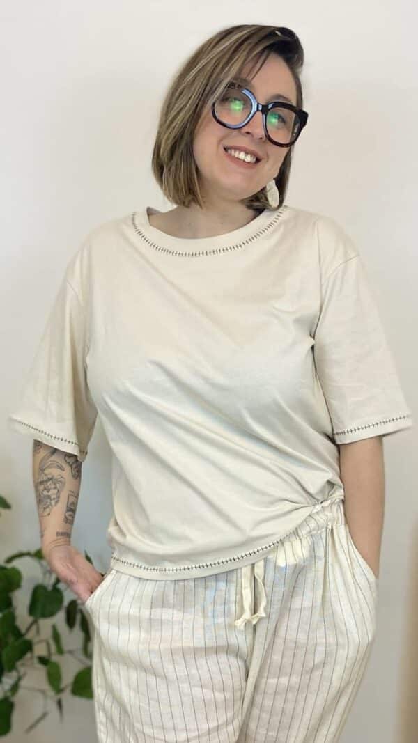 Tee-shirt coton surpiqure cellier – Image 2