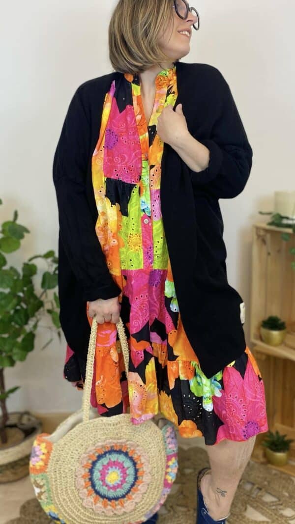 Gilet mi-long maille douce (différents coloris) – Image 3