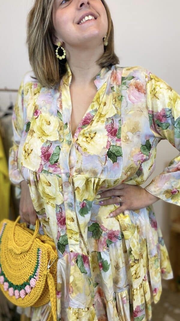 Robe boheme courte fleurie – Image 3