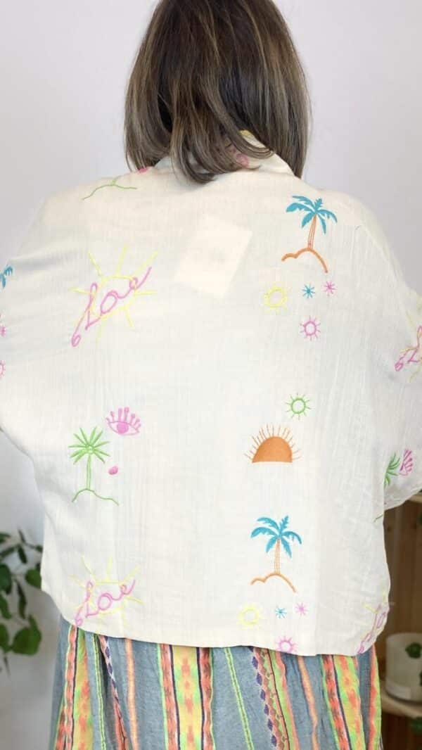 Veste gaze de coton brodée – Image 3