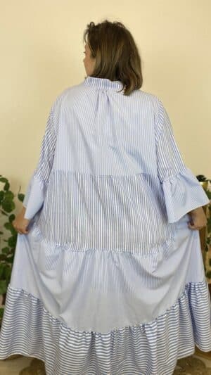 Robe longue rayée
