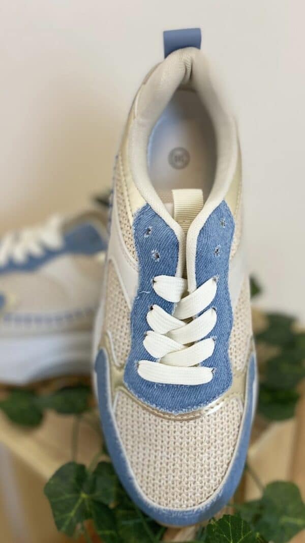 Baskets running compensées jean et naturel – Image 2