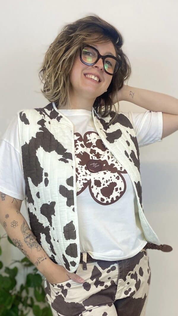 Gilet sans manches matelassé vache – Image 3