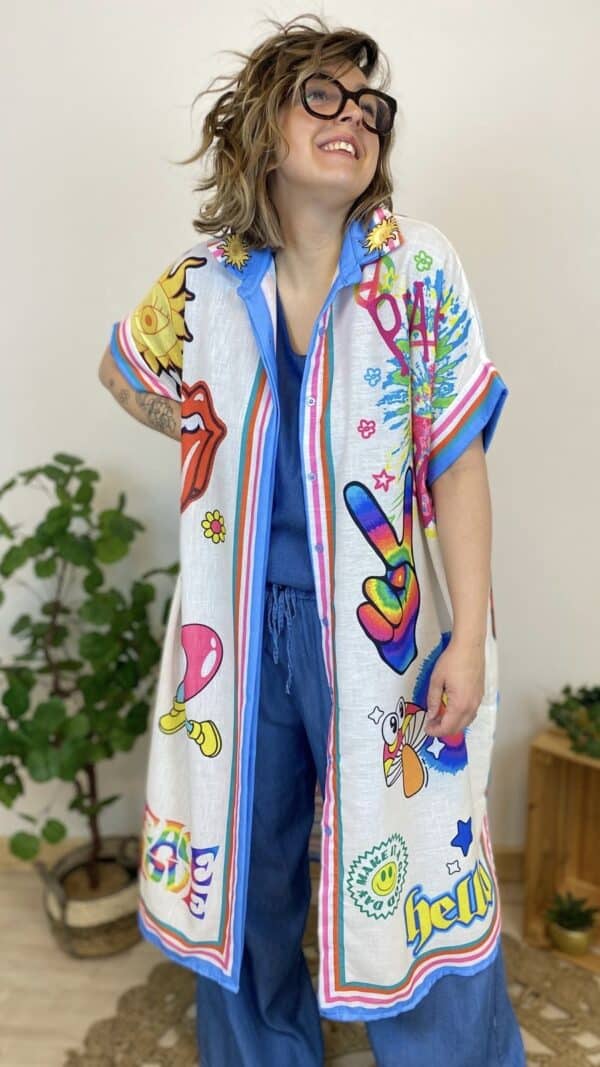 Robe chemise oversize (differents motifs et coloris) – Image 11
