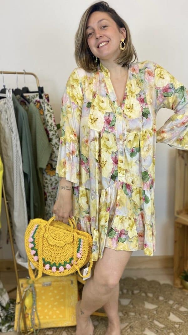 Robe boheme courte fleurie