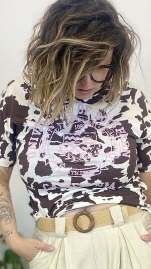 Tee-shirt imprmé vache university