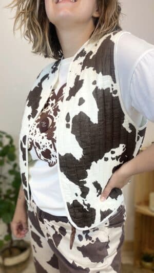 Gilet sans manches matelassé vache