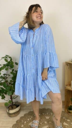 Robe tunique rayée
