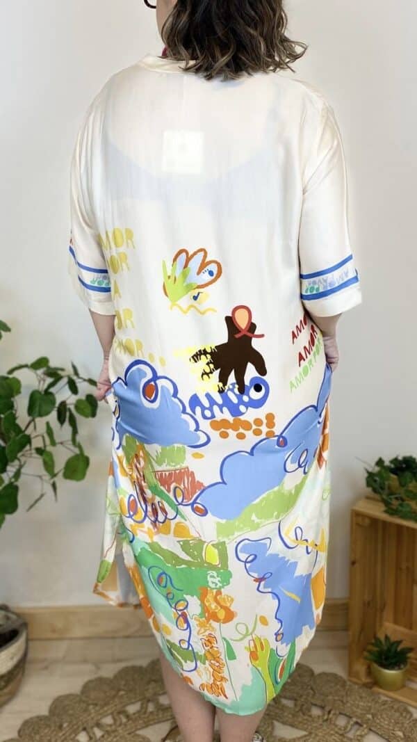 Robe longue satinée (différents coloris) – Image 3