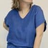 Top fluide aspect jean brut