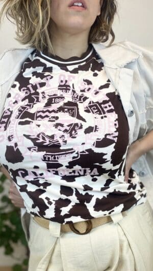 Tee-shirt imprmé vache university