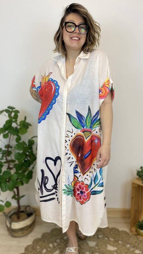 Robe chemise oversize (differents motifs et coloris) – Image 6