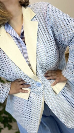 Veste oversize maille ajourée