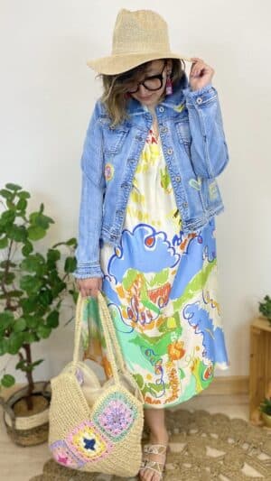 Blouson jean avec empiècement