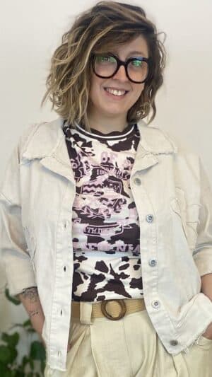 Veste incrustation fleurs