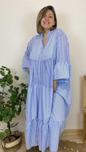 Robe longue rayée
