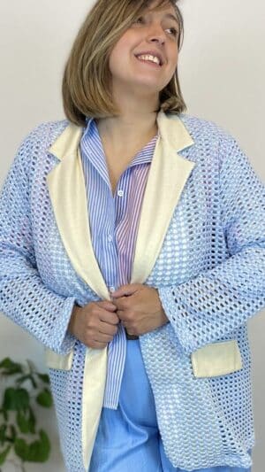 Veste oversize maille ajourée