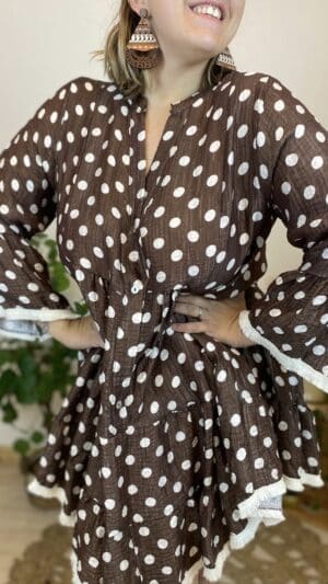 Robe courte volantée (pois ou zèbre)