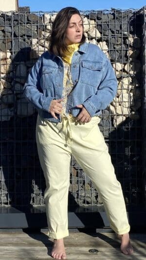 Veste Casual jean bleach « C&rsquo;est Beau La Vie « 