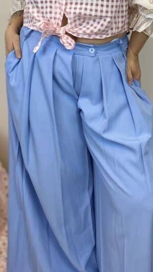 Pantalon tailleur large à pinces