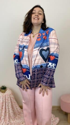 Veste blaser tailleur imprimée « love »