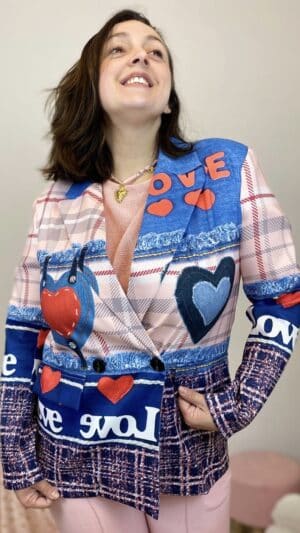 Veste blaser tailleur imprimée « love »