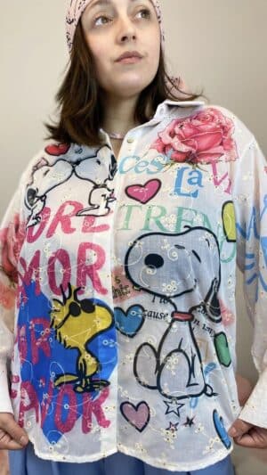 Chemise broderie Anglaise imprimé Snoopy