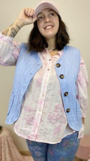 Veste sans manches matelassée ciel