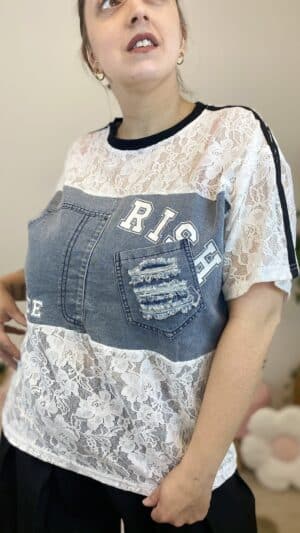 Tee-shirt esprit sport en dentelle