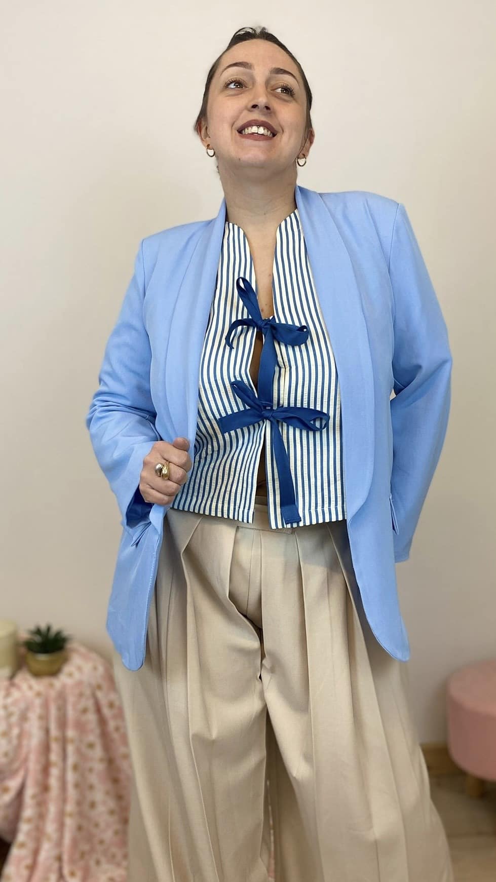 Pantalon large pli soleil(taupe,noir,beige, camel) – Image 5