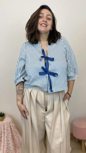 Chemisier rayé avec noeuds « Noelin »