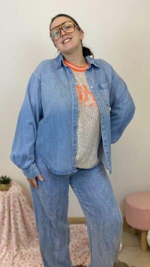 Surchemise bleach paillettée couple souple