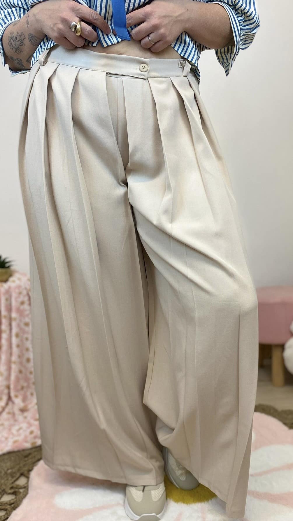 Pantalon large pli soleil(taupe,noir,beige, camel)