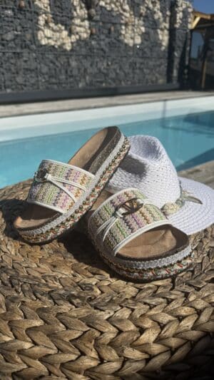 Sandales plateau multicolore