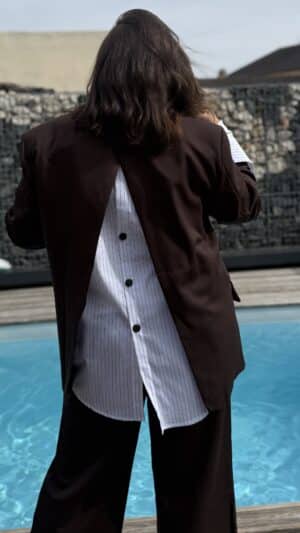 Veste blaser oversize chocolat